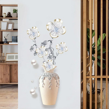 Αυτοκόλλητο τοίχου Αυτοκόλλητο μοτίβο με λουλούδια αυτοκόλλητη διακόσμηση σπιτιού Κομψή τετράφυλλη τυχερή ταπετσαρία γκαζόν με αυτοκόλλητα τοίχου