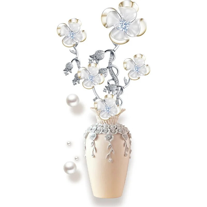 Fali matrica Virágmintás Öntapadó Lakásdekoráció Elegáns Négylevelű Lucky Fűváza Falmatrica Tapéta Otthon Art