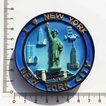 Νέα Ηνωμένες Πολιτείες Νέα Υόρκη Ανθρωπιστικές Επιστήμες Τοπίου Τουρισμός Αναμνηστικό Μαγνήτες Ψυγείου Ρητίνη Ζωγραφισμένο στο χέρι Αυτοκόλλητο Ψυγείου με μαγνήτη