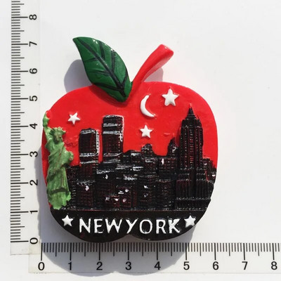 Uus-Ameerika Ühendriigid New Yorgi humanitaarteadused maastikuturismi suveniirid külmkapimagnetid vaiguga käsitsi maalitud magnetiga külmkapi kleebis
