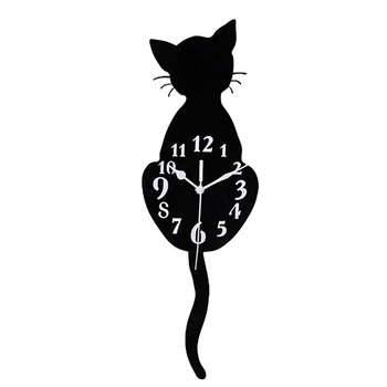 Τρισδιάστατος τοίχος για διακόσμηση ρολόι γάτας Διακοσμητικό αθόρυβο ρολόι που δεν χτυπάει εύκολα για τη μελέτη του παιδικού δωματίου για παιδιά
