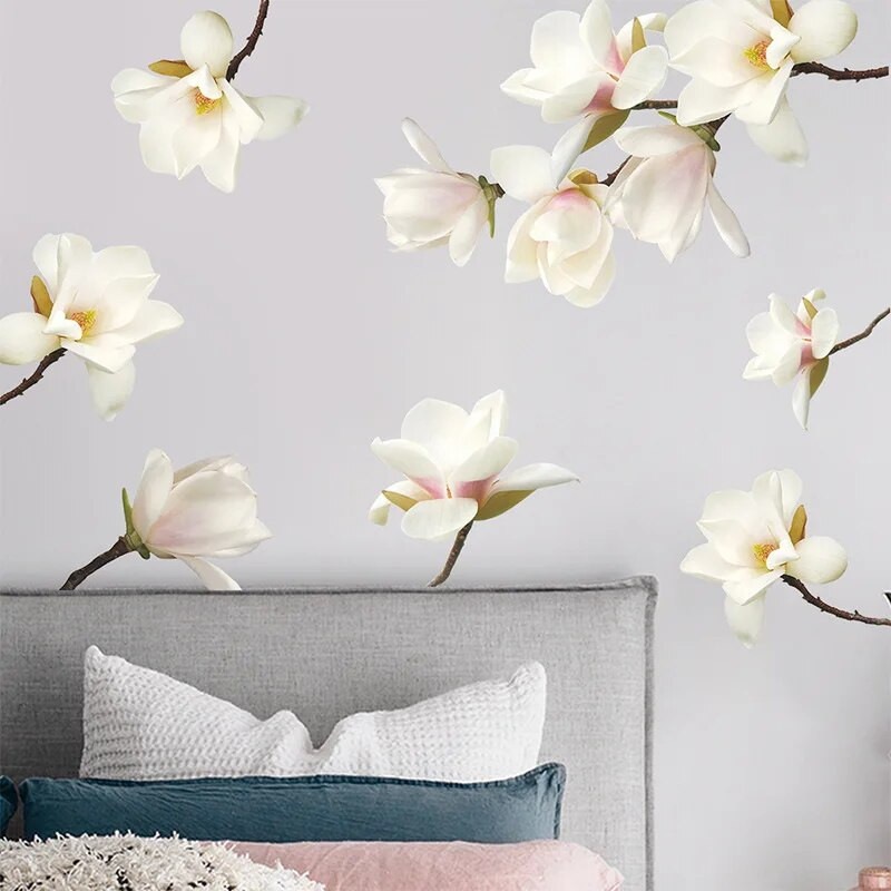 Soojad 3D lootose seinakleebised Lillede kaunistus Elutuba Magamistoa 3D Lilled Tapeet Koduseinakaunistus Eemaldatavad seinakleebised