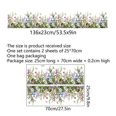 Cvjetajući cvijet calamusa leptir zidne naljepnice za podnožje ukrasne biljke Mural Art Diy Home Decal Pastoralni pvc poster