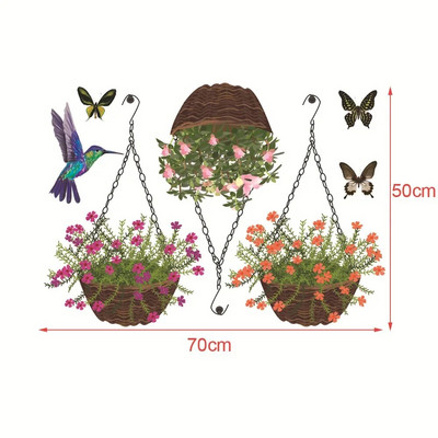 Cvjetajući cvijet calamusa leptir zidne naljepnice za podnožje ukrasne biljke Mural Art Diy Home Decal Pastoralni pvc poster