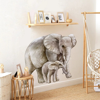 Αυτοκόλλητο με αυτοκόλλητο τοίχου ελέφαντα για διακόσμηση τοίχου παιδικού δωματίου, ζωάκια κινουμένων σχεδίων Αυτοκόλλητο τέχνης τοίχου και τοίχου δωματίου