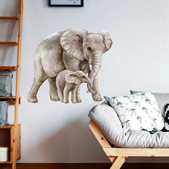 Αυτοκόλλητο με αυτοκόλλητο τοίχου ελέφαντα για διακόσμηση τοίχου παιδικού δωματίου, ζωάκια κινουμένων σχεδίων Αυτοκόλλητο τέχνης τοίχου και τοίχου δωματίου