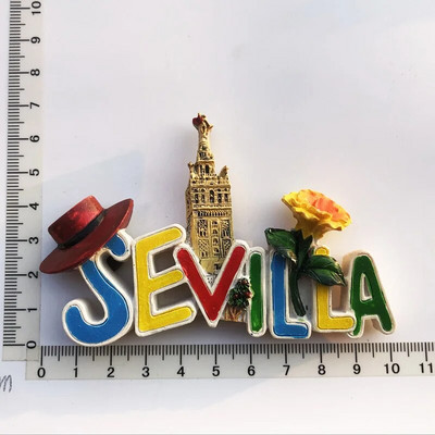 Hispaania reisivad külmikumagnetid Sevilla Malaga Tenerife Picos de Europa Benidorm Mallorca Menorca Ibiza turistide suveniirid