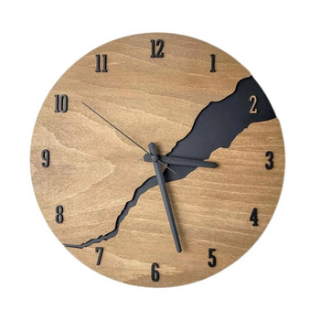 Нов 12-инчов креативен пукащ указател прост дървен стенен часовник модерен стенен часовник за декорация на дома тих стенен фон