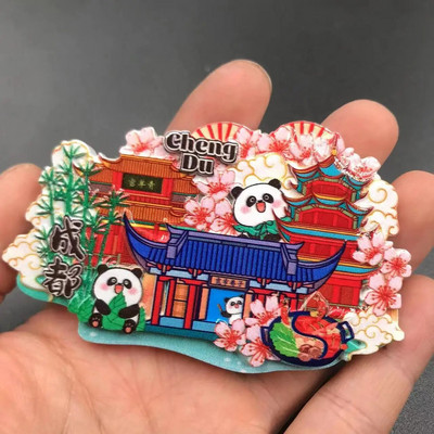 Kinijos kelionių šaldytuvo magnetas Pekino, Šanchajaus, Čengdu, Nankino, Changsha Lijiang kultūrinio turizmo magnetų suvenyras