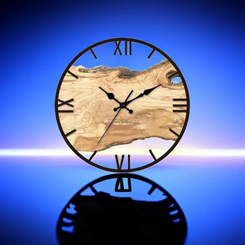 Нов 12-инчов скандинавски прост акрилен стенен часовник с щампа на дървесни зърна, моден безшумен часовник, декоративен стенен часовник за хол