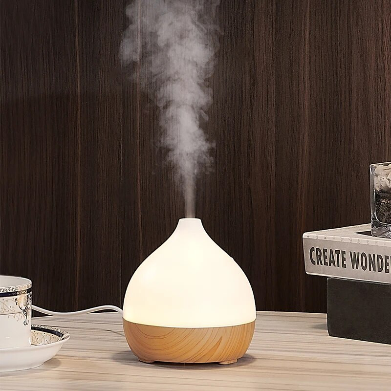 FEA Ultrasonic Cool Mist õhuniisutaja eeterlike õlide aroomihajuti LED-leeklambiga USB ruumi pihustustüüpi õhupuhasti