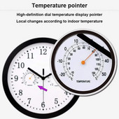 Vanjski satovi Vodootporni vanjski zidni sat s higrometrom 10 inča, tihi, okrugli, na baterije, lak za čitanje, ukrasni