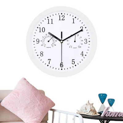 Vanjski satovi Vodootporni vanjski zidni sat s higrometrom 10 inča, tihi, okrugli, na baterije, lak za čitanje, ukrasni
