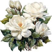 Three Ratels QCF303 Gražios Magnolia grandiflora L. puokštės namų dekoro sienų lipdukas