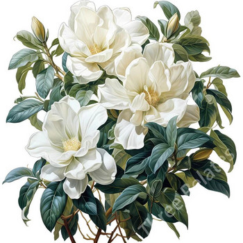 Three Ratels QCF303 Beautiful Magnolia grandiflora L. bouquet стикер за стена за домашен декор