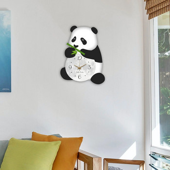 Υπέροχο ρολόι τοίχου σε σχήμα Panda Silent Παιδικό υπνοδωμάτιο Σαλόνι κινουμένων σχεδίων Ζώο στολίδι Γραφείο Δώρα για Οικογένεια Διακόσμηση σπιτιού