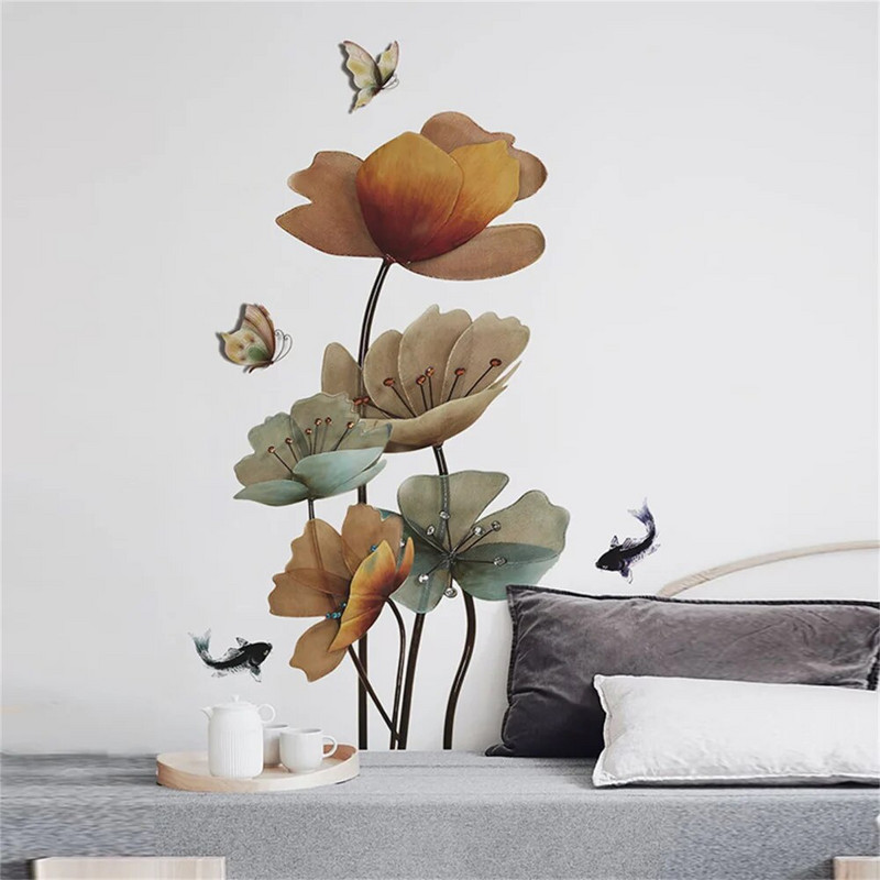 Seinakleebis Liblikas lillemuster Seinakleebised Elutoa tapeet Magamistoa Vannitoa Kodu Kaunistamine Kaunistamine