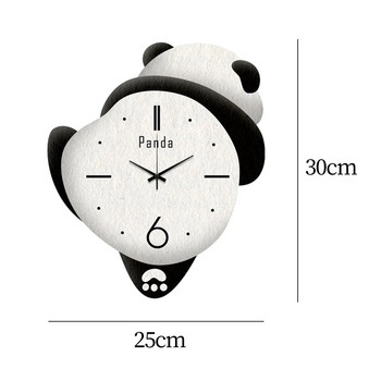 Panda Decor Αθόρυβο ρολόι τοίχου Διακοσμητικό ρολόι Αξιολάτρευτο δωμάτιο που λειτουργεί με μπαταρία Mute Fashion Ρολόγια τοίχου κουζίνας Sweep Movement