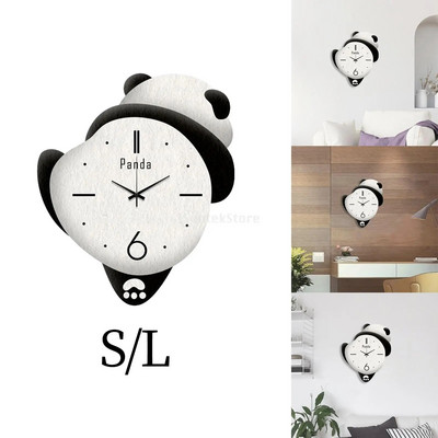 Panda Decor Безшумен стенен часовник Декоративен часовник Очарователен, работещ с батерии Стая, без звук, Модни кухненски стенни часовници, Механизъм за почистване