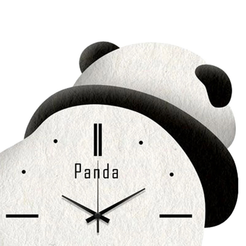 Panda Decor Tylus sieninis laikrodis Dekoratyvinis laikrodis Žavingas Baterija valdomas kambarys Nutildytas mada Virtuvė Sieniniai laikrodžiai Šlavimo judesys