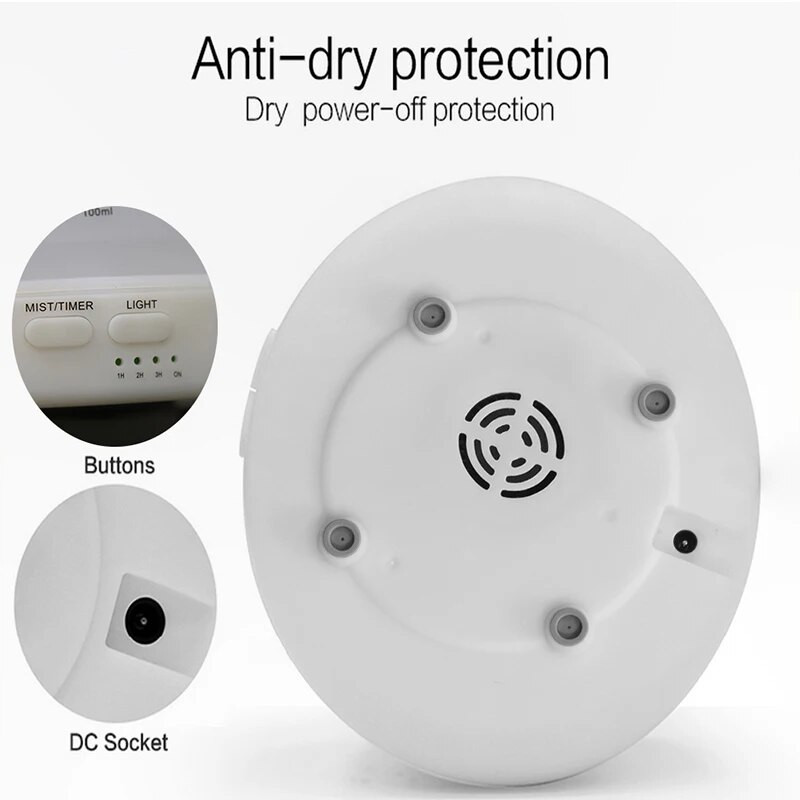 Mini ovlaživač zraka, raspršivač eteričnog ulja, 500 ml Cool Mist Maker, zamagljivač, ovlaživač zraka, LED svjetiljka, aroma difuzor, ovlaživač zraka