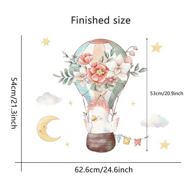 Čaša sa crtanim životinjama Balon na vrući zrak Zidne naljepnice za dječju sobu Dekoracija dječje sobe Uklonjiva PVC naljepnica Kupaonski prozor Uradi sam Mural