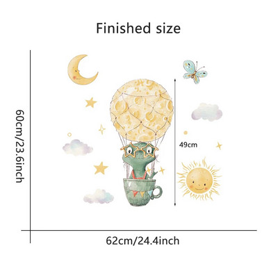 Čaša sa crtanim životinjama Balon na vrući zrak Zidne naljepnice za dječju sobu Dekoracija dječje sobe Uklonjiva PVC naljepnica Kupaonski prozor Uradi sam Mural