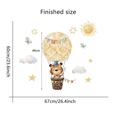 Čaša sa crtanim životinjama Balon na vrući zrak Zidne naljepnice za dječju sobu Dekoracija dječje sobe Uklonjiva PVC naljepnica Kupaonski prozor Uradi sam Mural
