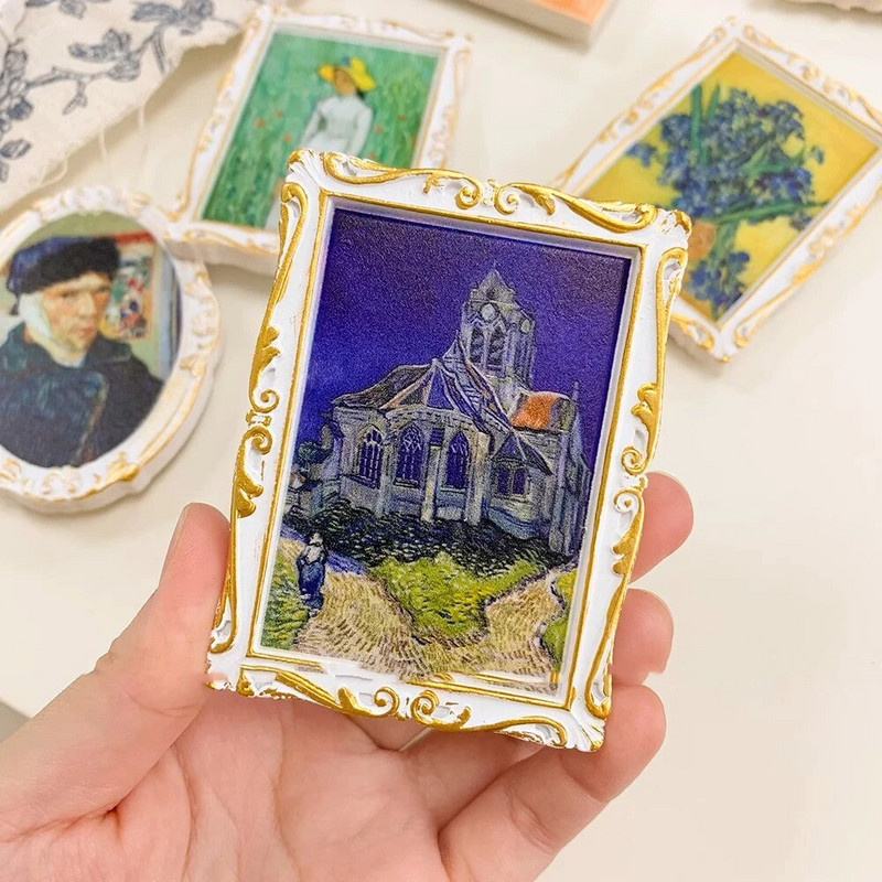 Pictură de renume mondial Magneți pentru frigider Cer înstelat Floarea-soarelui cu cadru Autocolant pentru frigider Bucătărie Decorarea casei Cadouri