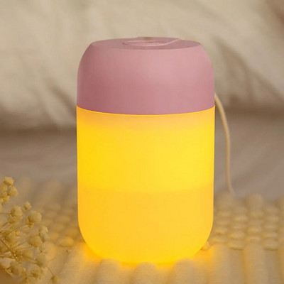 Prijenosni ovlaživač zraka od 300 ml, ovlaživač zraka s aromatičnim uljem za kućni automobil, USB raspršivač za hladnu maglu sa šarenim mekim noćnim svjetlom za pročišćavanje