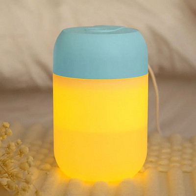 Prijenosni ovlaživač zraka od 300 ml, ovlaživač zraka s aromatičnim uljem za kućni automobil, USB raspršivač za hladnu maglu sa šarenim mekim noćnim svjetlom za pročišćavanje