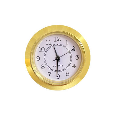 38 mm ümmargune kella, rooma numbritega miniatuurne kvartskella liikumismehhanismi sisestus sisseehitatud isetegemiseks