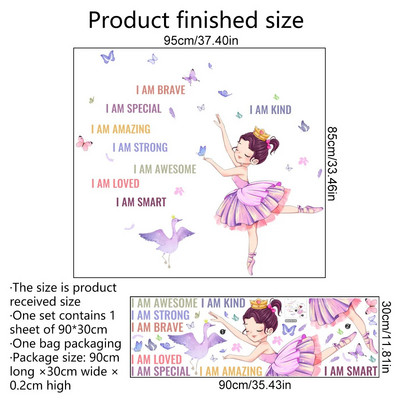 Balett hattyú és lány falmatricák gyerekszobákhoz dolgozószoba dekoráció Inspiráló falmatricák lányoknak hálószobás lányszoba