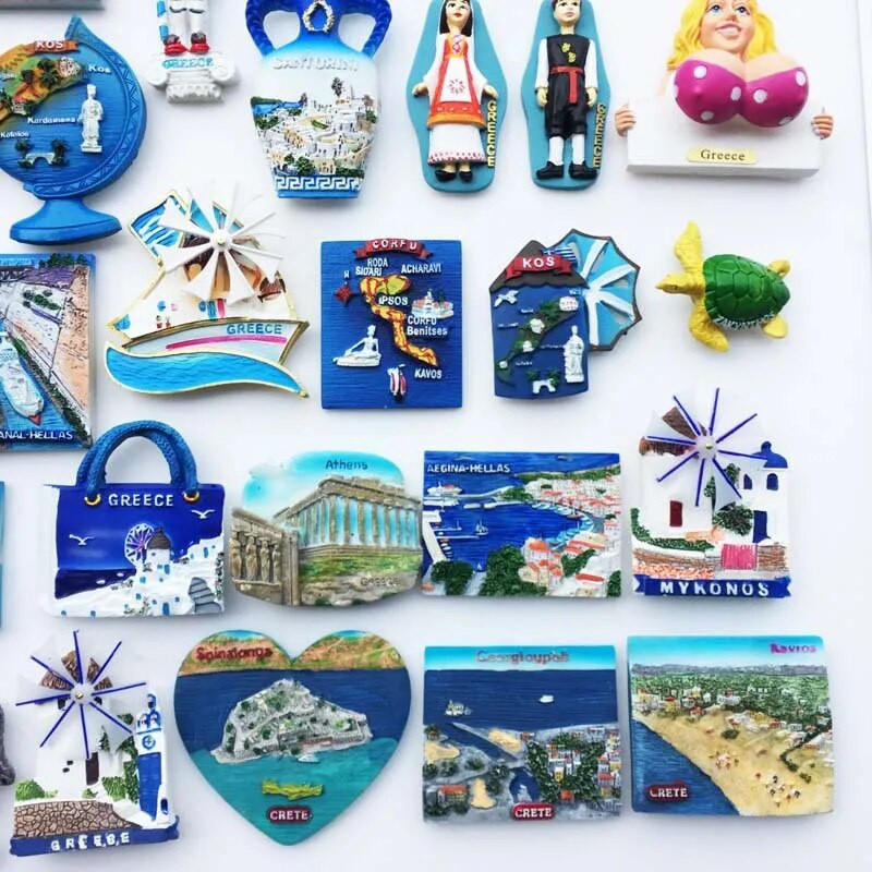 Külmkapimagnetid Kreeka Ateena reisimemoriaal külmkapimagneti kleebis 3D vaigust suveniiride magnetilised külmikukleebised