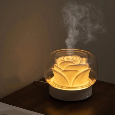 Χωρίς BPA Aroma Diffuser 400ML Moutain View Διαχύτης Αρωματοθεραπείας αιθέριων ελαίων με ζεστό και έγχρωμο λαμπτήρα LED υγραντήρα