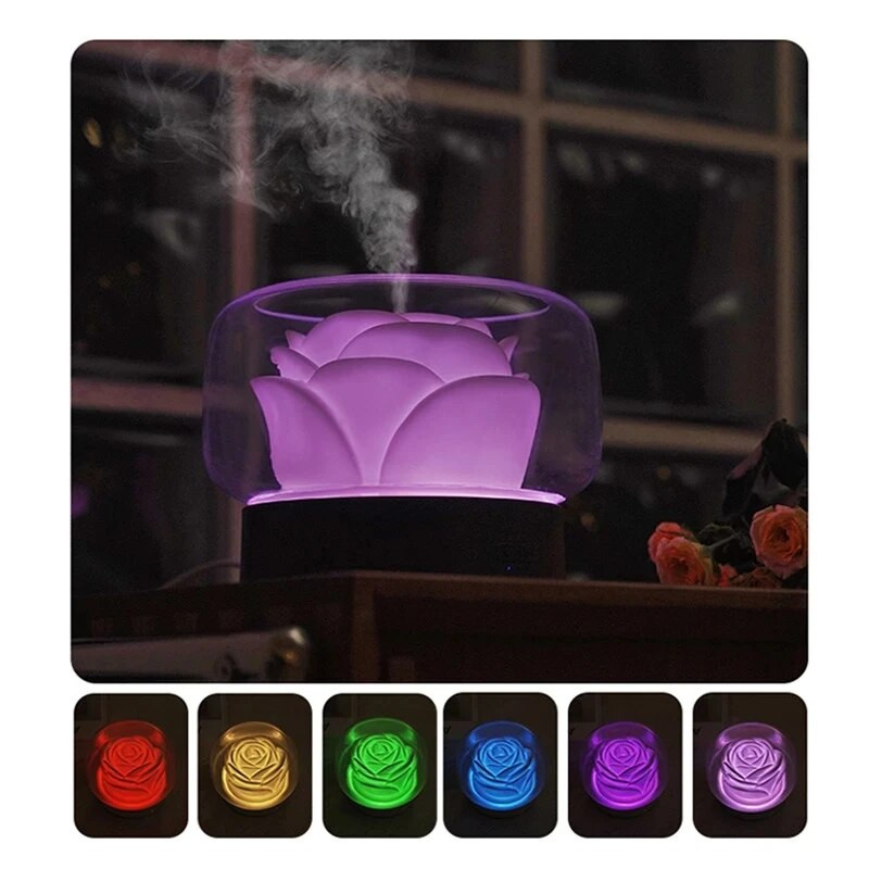 Χωρίς BPA Aroma Diffuser 400ML Moutain View Διαχύτης Αρωματοθεραπείας αιθέριων ελαίων με ζεστό και έγχρωμο λαμπτήρα LED υγραντήρα