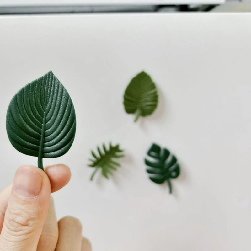 4Pcs/set magneti za hladnjak ABS Mini naljepnice za hladnjak Vodootporni magneti za hladnjak Tropsko lišće za fiksiranje Naljepnice za hladnjak