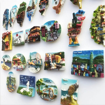 Азия Тайван магнити за хладилник Статии Живописни туристически сувенири Магнитни стикери Декорация на домашен хладилник Подаръци