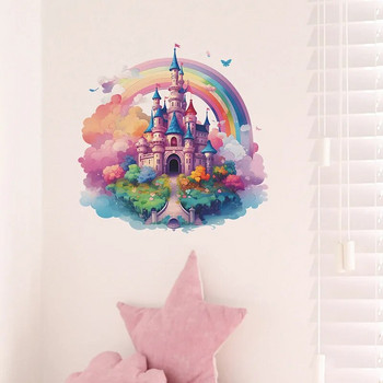 Αυτοκόλλητο τοίχου Cartoon Dream Rainbow Castle Παιδικό υπνοδωμάτιο Είσοδος σπιτιού Διακόσμηση τοίχου Αυτοκόλλητα Αυτοκόλλητα Αυτοκόλλητα