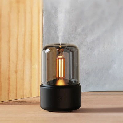 Cool Mist Usb Prijenosni H2O ovlaživač zraka uz svjetlo svijeća Difuzor eteričnog ulja Aroma Mini ovlaživač zraka