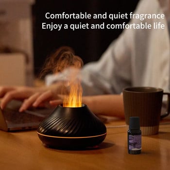 Φορητός Cool Mist Usb Led room h2o fire flame υγραντήρας αέρα Aroma Essential Oil Diffuser air mini humidifier