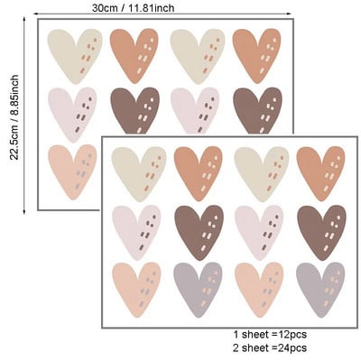 Zidna naljepnica u obliku srca od 24 komada za dječju sobu Dječji dječak Dječja djevojčica Dekoracija sobe Zidne naljepnice Dnevni boravak Spavaća soba Dekorativne naljepnice