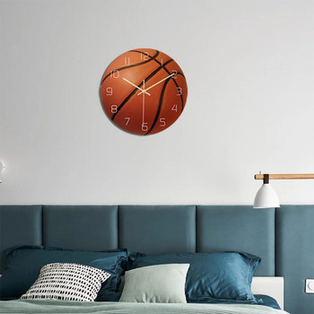 Διασκεδαστικό σχέδιο μπάλας μπάσκετ βόλεϊ Κρεμαστό ρολόι τοίχου Mute Movement Clockwork Διακοσμητικό αθόρυβο ρολόι για διακόσμηση εσωτερικών χώρων