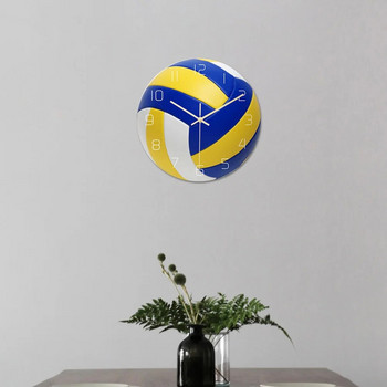 Забавен дизайн на баскетболна волейболна топка Висящ стенен часовник Без звук на движение Часовников механизъм Декоративен безшумен часовник за вътрешен декор