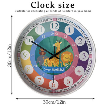 Προσχολική εκπαίδευση Τα παιδιά μαθαίνουν Ρολόι τοίχου Ρολόι τοίχου κινουμένων σχεδίων Διακόσμηση παιδικού δωματίου Δώρο ρολόι τοίχου τάξης