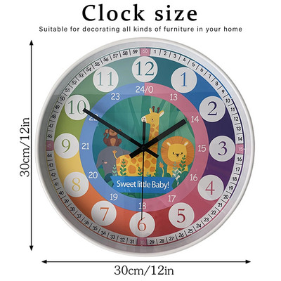 Kisgyermekkori nevelés Gyermekek tanulnak Falióra Rajzfilm falióra Gyerekszoba dekoráció Ajándék tantermi falióra