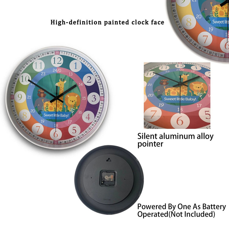 Kisgyermekkori nevelés Gyermekek tanulnak Falióra Rajzfilm falióra Gyerekszoba dekoráció Ajándék tantermi falióra