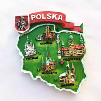 Πολωνία Μαγνήτες Ψυγείου Κρακοβία Βαρσοβία Gdynia Gdansk Sopot Toruń Ψυγείο Αυτοκόλλητα Διακόσμηση σπιτιού Δώρα γενεθλίων γάμου