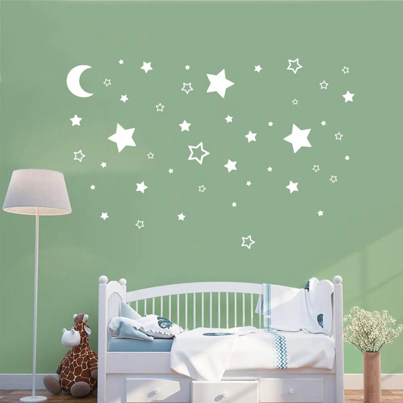 Vinil autocolant de perete prințesă Star Cloud Art Decals pentru camere de copii Decor Fluture Vinil Autocolante Babys Art Decor Tapet