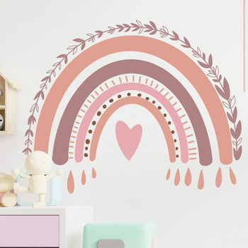 Анимационен стикер за стена с форма на дъга във формата на сърце за детска стая, спалня, хол Декорация на дома Стикери за стена